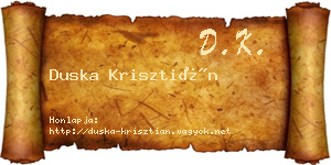 Duska Krisztián névjegykártya