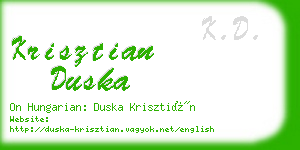 krisztian duska business card